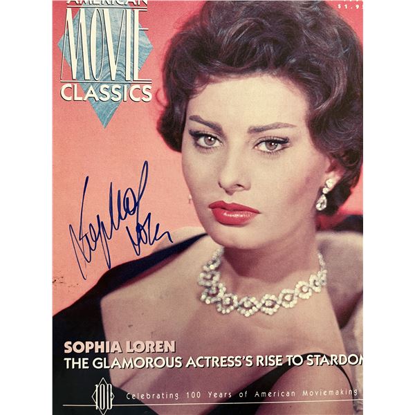 Sophia Loren signed magazine cover
