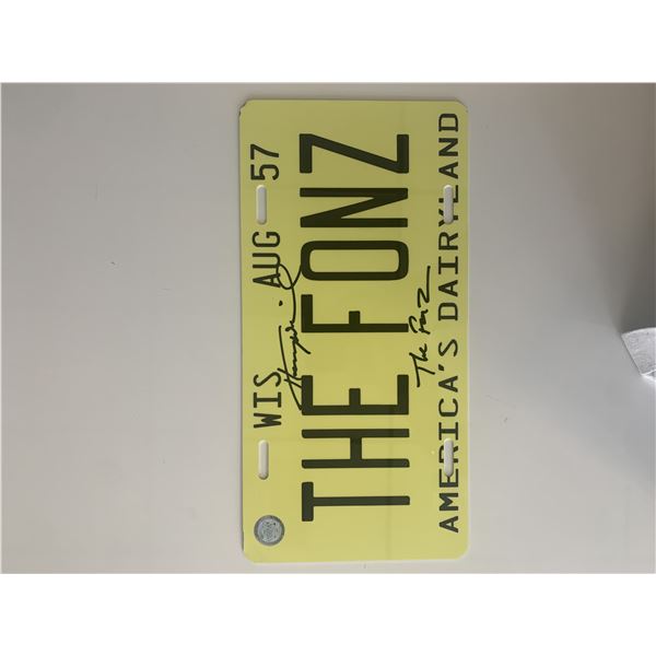 Henry Winkler Happy Days signed license plate.  GFA authenticated