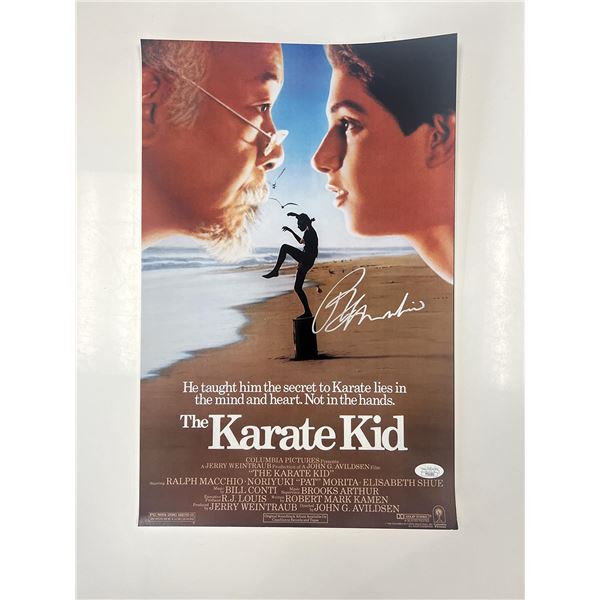 The Karate Kid Ralph Macchio signed mini poster. JSA authenticated