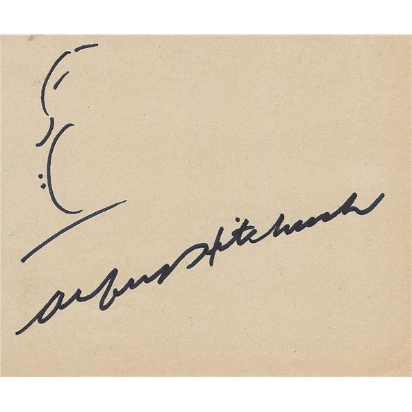 Alfred Hitchcock signed original hand drawn sketch