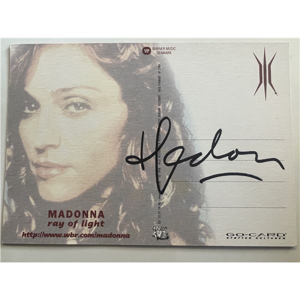 Madonna signed postcard