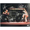 Image 1 : The Karate Kid Ralph Macchio and William Zabka signed movie poster (JSA)