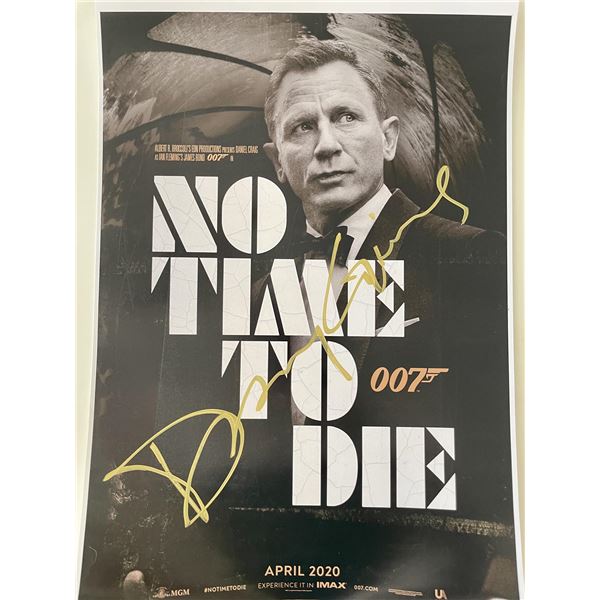 James Bond No Time to Die Daniel Craig signed mini poster