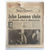 Image 1 : John Lennon Slain Chicago Sun-Times Original 1980 Vintage Newspaper