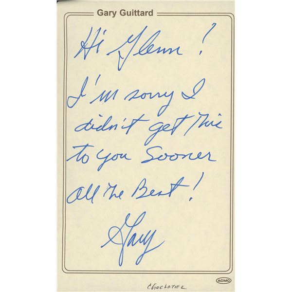 Gary Guittard signed note