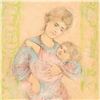 Image 2 : Hibel (1917-2014) "Fair Alice And Baby" Limited Edition Lithograph On Rice Paper