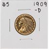 Image 1 : 1909-D $5 Indian Head Half Eagle Gold Coin