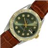 Image 2 : Rolex Men's Two Tone Diamond Datejust Wristwatch with Leather Band