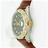 Image 8 : Rolex Men's Two Tone Diamond Datejust Wristwatch with Leather Band