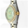 Image 8 : Rolex Ladies Two Tone Green Diamond Datejust Wristwatch