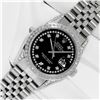 Image 2 : Rolex Men's Stainless Steel Black String Diamond Datejust Wristwatch