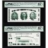 Image 1 : Set of Giori Test Note Washington & Lincoln Memorial PMG Superb Gem Unc 67EPQ