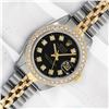 Image 2 : Rolex Ladies Two Tone Black 1 ctw Diamond Datejust Wristwatch