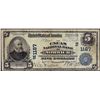 Image 1 : 1902PB $5 The Uncas National Bank Norwich, CT CH# 11187 National Currency Note