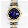 Image 3 : Rolex Men's Two Tone Blue Vignette Diamond Datejust Wristwatch