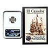 Image 2 : El Cazador Shipwreck (1772-83) Mexico 1/2 Real Silver Coin NGC Genuine w/ Story Card