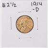 Image 1 : 1914-D $2 1/2 Indian Head Quarter Eagle Gold Coin