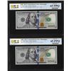 Image 1 : (2) Consec. 2017A $100 Federal Reserve Bank Notes PCGS Gem Unc. 65PPQ Fancy Serial