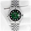 Image 4 : Rolex Men's Stainless Steel Diamond and Emerald Datejust Wristwatch