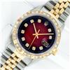 Image 1 : Rolex Men's Two Tone Red Vignette Pyramid Diamond Datejust