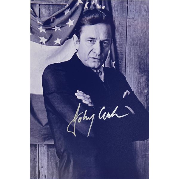 Autograph Signed  Johnny Cash Photo