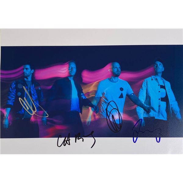 Autograph Signed  Coldplay Photo