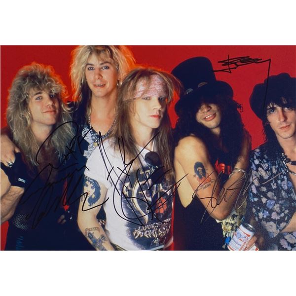 Autograph Signed  Guns N Roses Photo