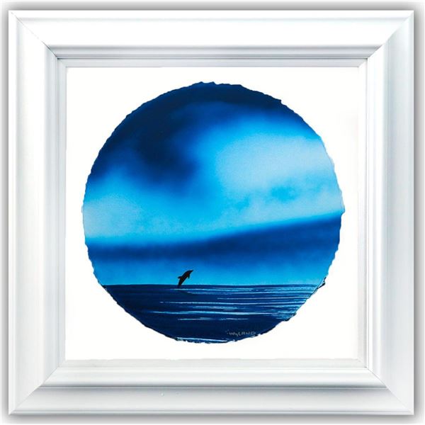Wyland- Original Watercolor Painting on Deckle Edge Paper "Dolphins"