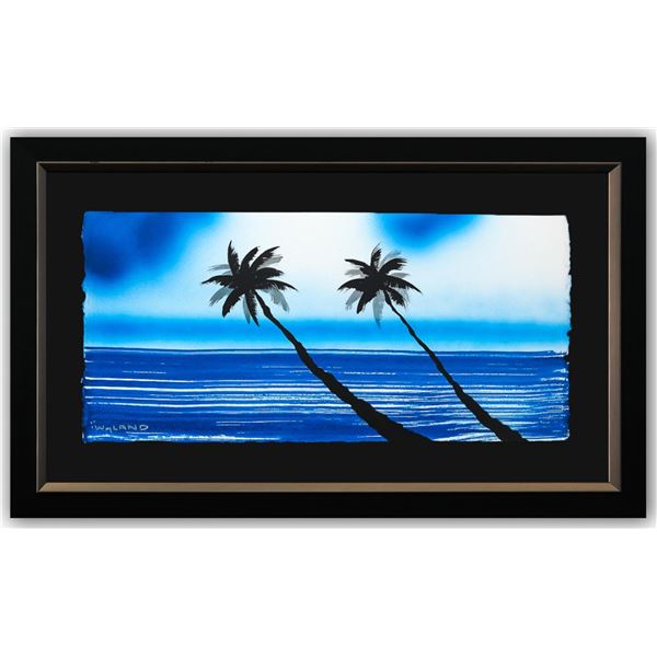 Wyland- Original Watercolor Painting on Deckle Edge Paper "Palm Trees"