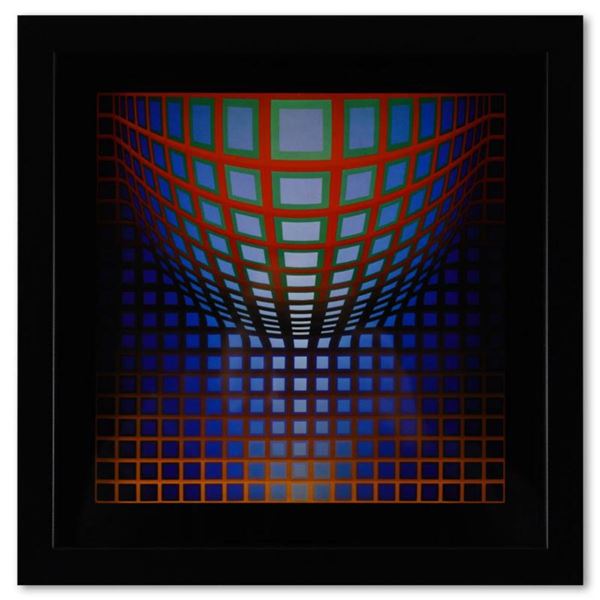 Victor Vasarely (1908-1997), "Kezdi - Vega de la série Structures Universelles Du Damier" Framed 197