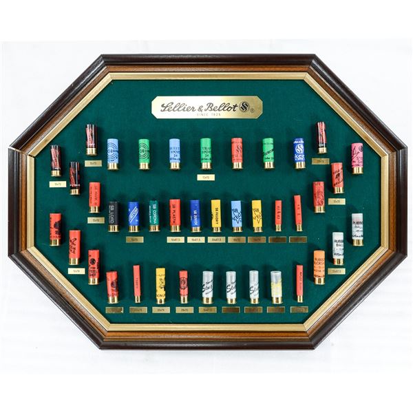 Shotshell Display Lellier and Bellot Shotgun Shell Display Framed
