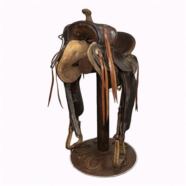 Fred Mueller Tipton Bronco Busting Western Saddle