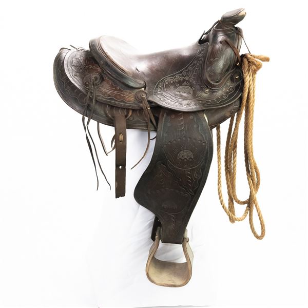 Western Saddle With Rope