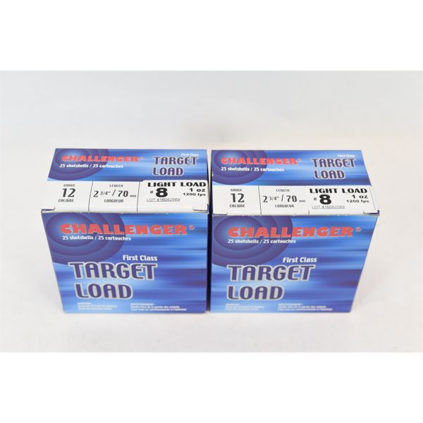 50 Rounds Challenger Target Load 12 Gauge 2-3/4