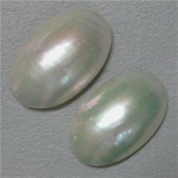 24x15 MM PAIR OF OVAL MOTHER OF PEARL 