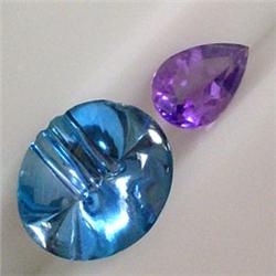 7.64 CTS MIXED LOT OF LASER CUT OVAL TOPAZ AND PEAR AMETHYST
