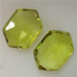 35 CTS TWO FANCY CITRINE BEADS 19x13 MM