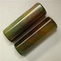 100 CTS+ TWO AGATE BEADS 40x12 MM