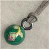 Image 1 : 14K GOLD 20 MM HAND PAINTED CERAMIC AND HEMATITE UNISEX PENDANT - 25 MM