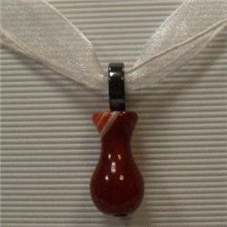 S. SILVER 18 MM AGATE PENDANT 37x18 MM WITH RIBBON W/CLASP