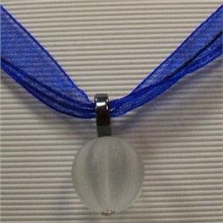 S. SILVER 19 MM CARVED LALIK PENDANT 32x19 MM WITH RIBBON W/CLASP