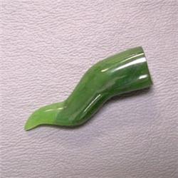 30x8 MM GREEN JADE HORN  HALF DRILLED