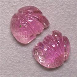 5.25 CTS PAIR OF CARVED TOURMALINE 9x7 MM