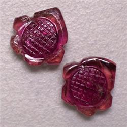 9.47 CTS PAIR OF CARVED TOURMALINE 11x9 MM 