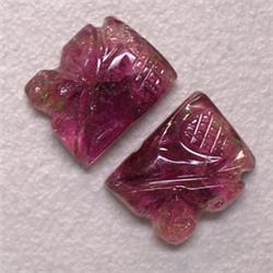 5.15 CTS PAIR OF CARVED TOURMALINE 9x7 MM 