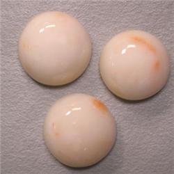 38 CTS LOT OF ROUND ITALIAN CORAL CABOCHON 15 MM