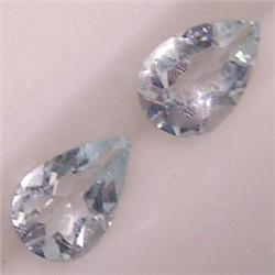 1.75 CTS TWO PEAR AQUAMARINE 9X5 MM