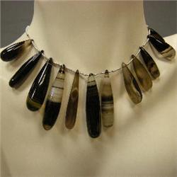 206 CTS AGATE BRIOLETTE STRAND 42x9 - 25x7 MM
