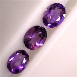 4.50 CTS LOT OF 3 OVAL AMETHYSTS 9X7 MM