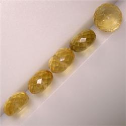 20 CTS LOT OF 5 CITRINE RONDELLES 8.5 MM